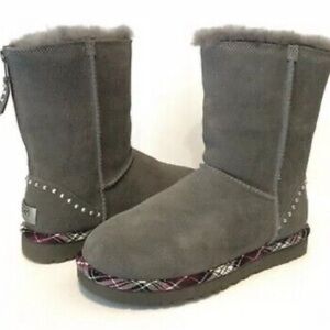 UGGS Australia womens size 6 mini boots rock stud grey suede in grey shape